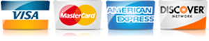 Visa, Mastercard, Amex, Discover